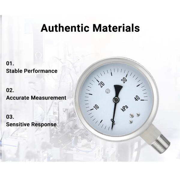 Thread Customizable 304SS Stainless Steel Capsule Type Pressure Gauge 100mm Diameter