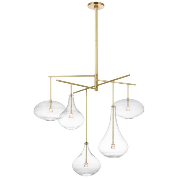 Modern Luxury Brass Body Crystal Shade Pendant Light with 3500K Warm White LED Suspended Lighting