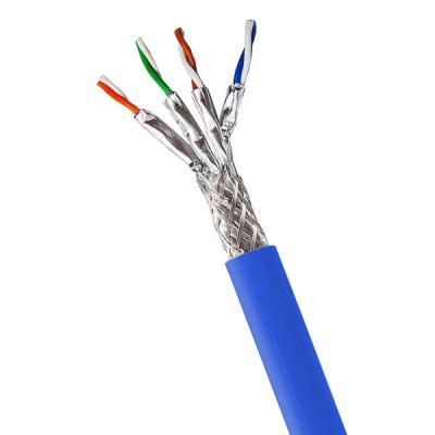 0.585mm SFTP CAT7 Cable LSZH Blue Cable With Shielding For Secure 600MHz Data