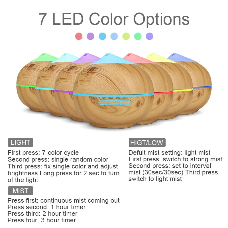 Shenzhen Factory Ultrasonic Essential Oil 200ml Wood Grain Aroma Diffuser