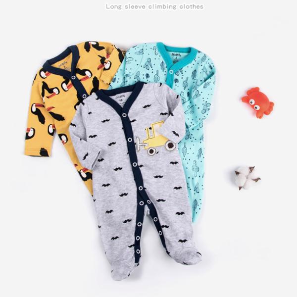 Autumn new baby long sleeve bodysuits Baby Girl Boy cartoon bodysuits cotton 0-2 Years baby Rompers 3pcs set