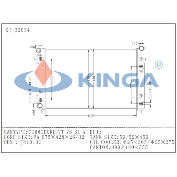 Replacement GMC Commodore VT V6 S1 Car Radiator Plastic Tank 59*450mm