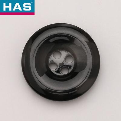 Polyester Black 4 Hole Buttons 21mm / 25mm Decorative Buttons For Crafts