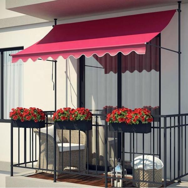 2.5*1.2m Pillar Type Awning for Outdoor Patio Garden Canopy Sun Shade Aluminum Alloy