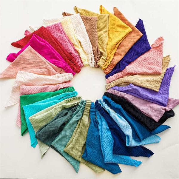 Yellow red hair band elastic headband triangle scarf women's hair bandana cloth headband hair accessories wholesale