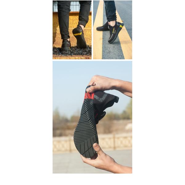 Colorful Flying Knit Work Shoes Summer Comfortable Safety Shoes Steel Toe Work Shoes Breathable Shoes