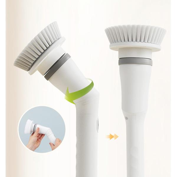 White Plastic Electric Cleaning Brush Set Top Selling Spin Scrubber for Deep Cleaning