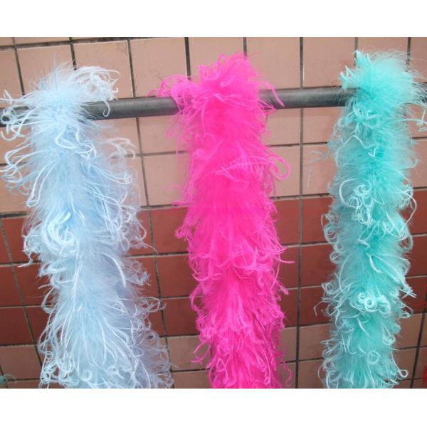 Marabu teñido y bufanda de plumas de avestruz rizada, bufanda de boa colorida 9-11 cm