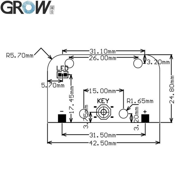 GROW Черный пластиковый корпус для батареи Легкая установка для контроля доступа к двери Электронный замок шкафа