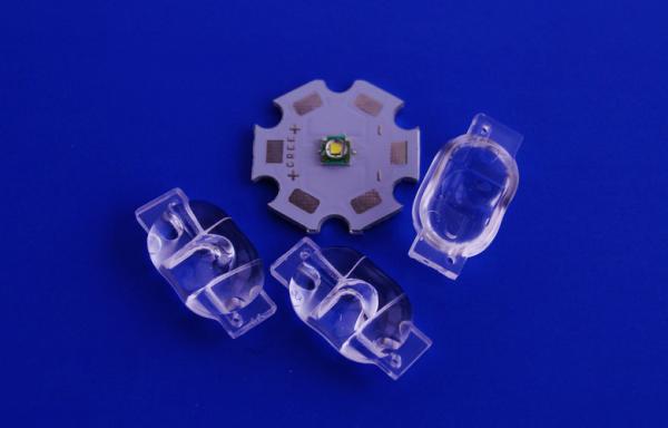 High Power 3 / 1 watt PC AsymmetricLed Optic Lens 70 X 140 degree