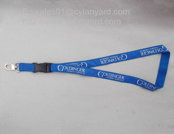 High Graded Jacquard Label Overlaid Lanyard With Metal Detachable Release Buckle