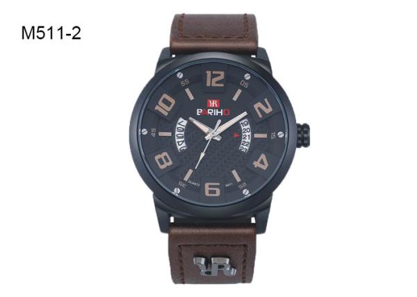 BARIHO Men's Quartz Watch Sport PU Leather Waterproof  Mens Watch M511