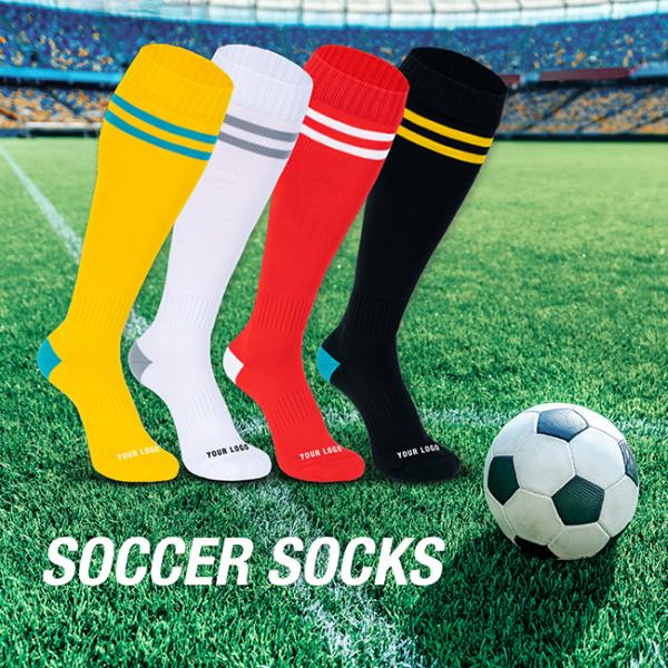 Knee High Mens Grip Football Socks Anti Slip Compression Soccer Socks Custom Logo