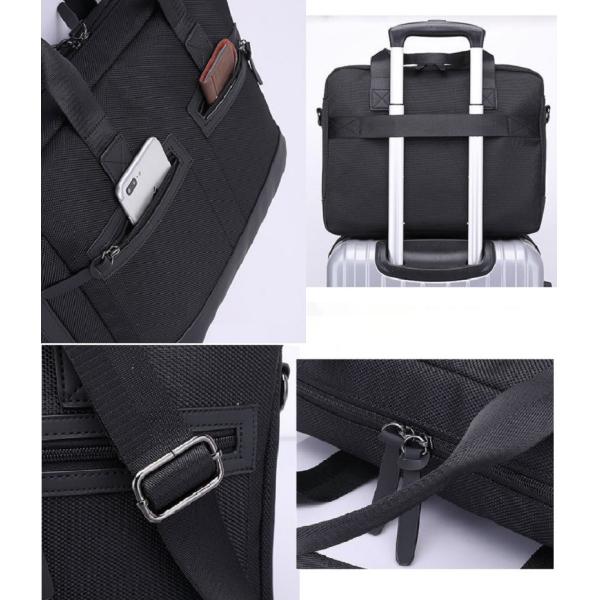 Nylon Black Shoulder Mens Leather Laptop Bag 15.6 Inch
