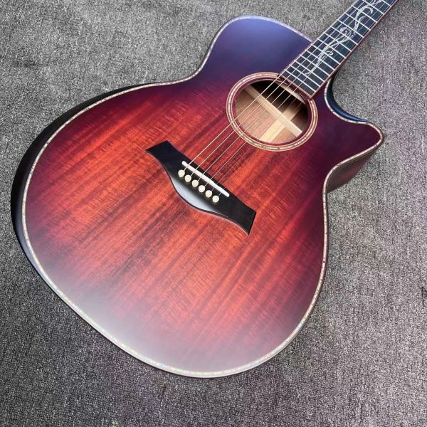 AAAAA solid koa top k24ce body SOLID KOA back side Taylor style acoustic guitar bone nut