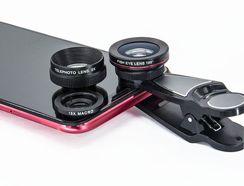 4 in 1 Mobile Phone Camera Lens Macro 0.63x Wide Angle Kit With Clip