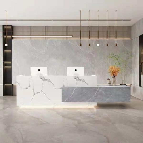 Commercial Hotel Lobby Furniture Upscale Hotel Reception 5 Models Open Front Desk