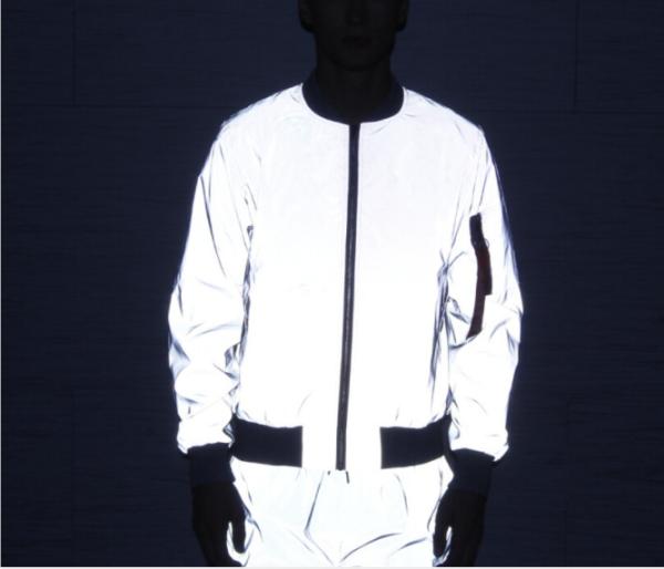 Fashion Blank Ma1 Flight 3M Reflective Bomber Jacket Slim Fit For Autumn