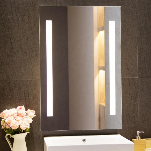 Design personnalisé Style LED miroir de salle de bain éclairé avec horloge et armoire à médicaments