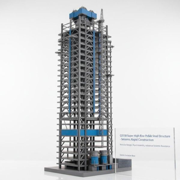 High Rise Prefabricated Steel Frame Houses Prefab Commercial Metal Buildings Seismic