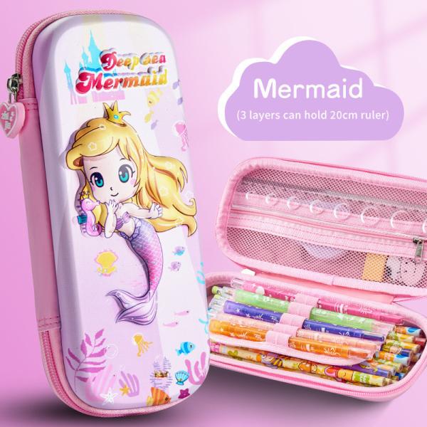 Stylish and Functional EVA Pencil Case with Independent Pen Slot and Mesh Pocket