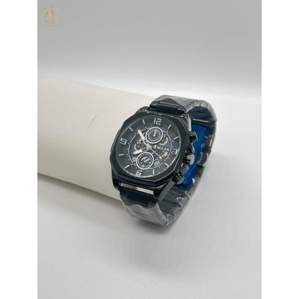 ML1113-Reloj de pulsera de esqueleto de alta calidad con bisela negra