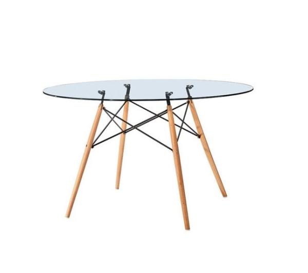 North Europe EAM toughened glass table household simple modern fashion rice table round table