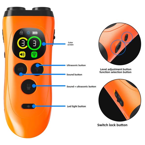 New Arrival USB Rechargeable Handheld Dog Barking Deterrent Custom Color Ultrasonic Training Device IP67 Waterproof Eco-friendly