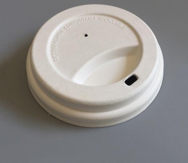 Biodegradable Eco-Friendly PLA  80mm 90mm  White Black Coffee Cup Cpla Lids