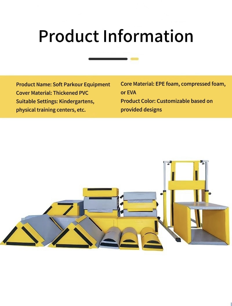 Complete Set of Children's Parkour and Physical Fitness Training Equipment, Sensory Integration Aids, and Parkour Barrier Set