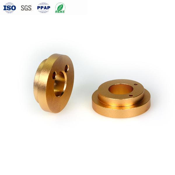 Las piezas de aluminio CNC de precisión oro anodizado ± 0.01mm Tolerancia