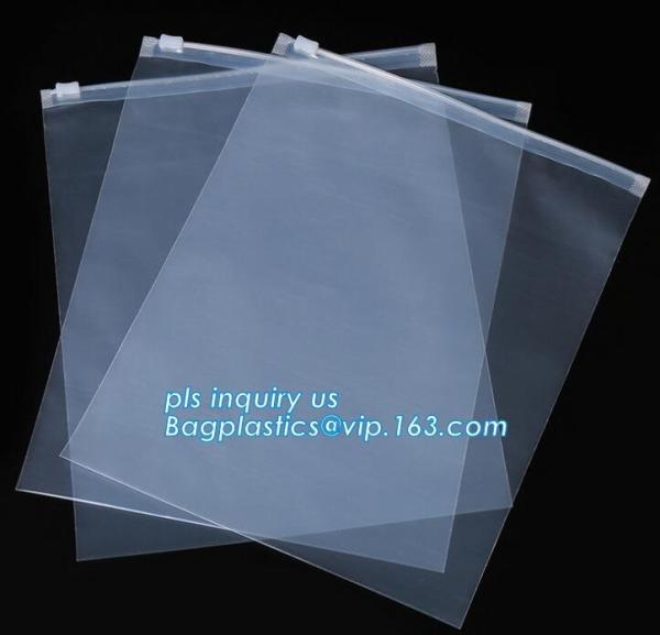 LDPE PP PVC FOIL plastic slider zip k clothing packaging bag with zipper, PE recloseable zipper bag, Eco-friendly