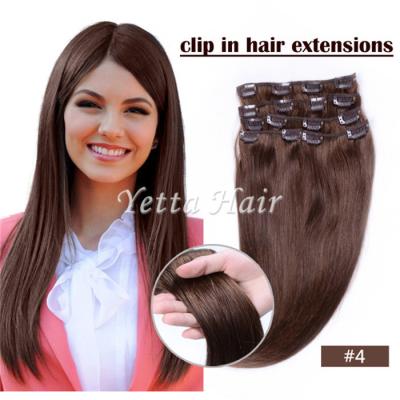 O brasileiro ligou pre as extensões remy do cabelo humano/grampeadas em extensões do cabelo