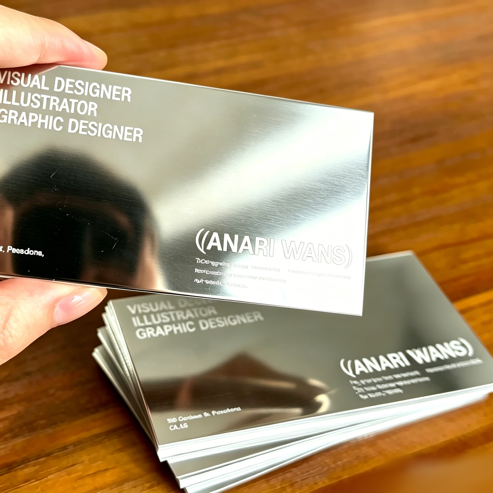 UV Printable PETG Mirror Sheet Die Cut For Business Card And Name Card