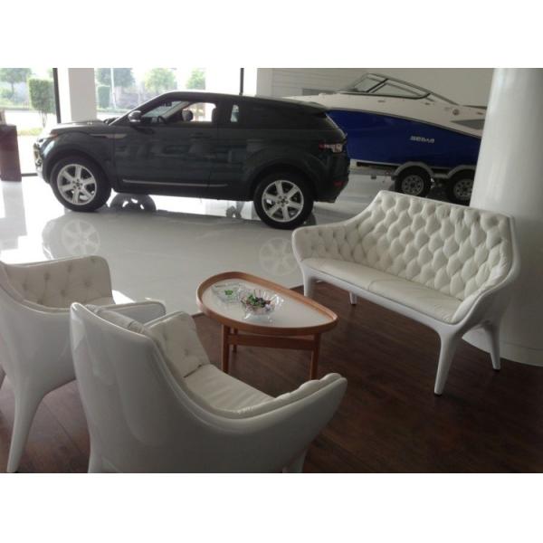 Office Reception Fiberglass Lounge Chair PU Leather Poltronas Barcelona Style