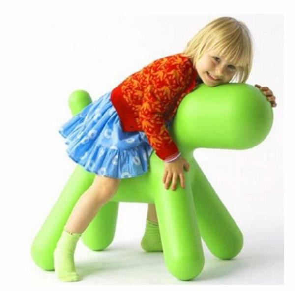 Colorful four size fiberglass fancy plastic kid chair dog shape lounge chair puppy chair