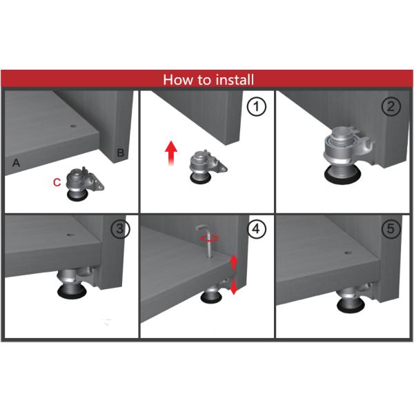 ANDISI Metal Type Iron Furniture Leg Heavy Duty and Adjustable for Kitchen Cabinets