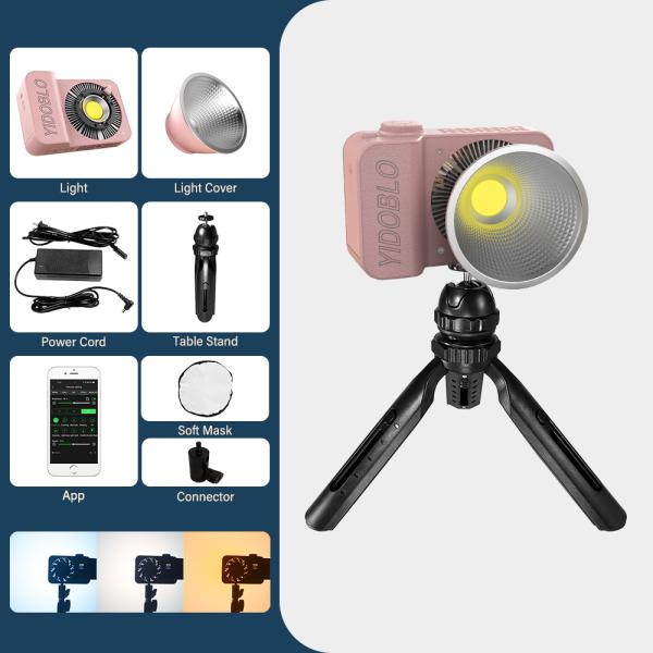 Полный цвет RGB Cob Video Led Fill Light 60w 7500k Роско Гель Мод Фото освещение с Softbox