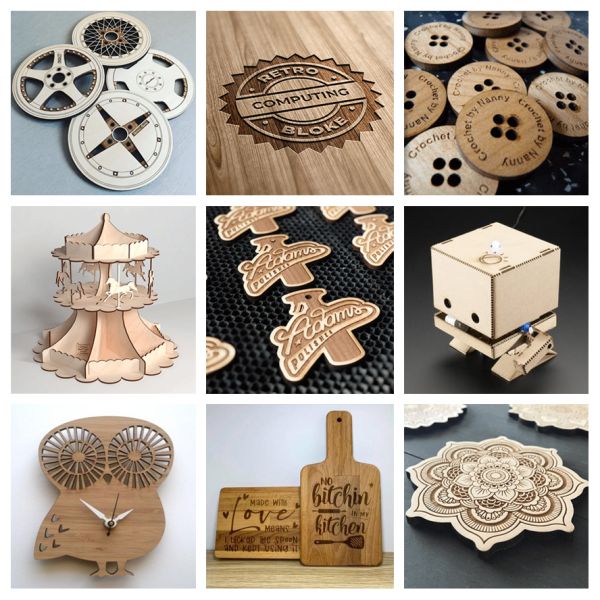 Laser Cut & Engraved Wood Projects 130/150/180w Co2 Laser Cutting Machine 1300x900mm For Acrylic Engraving