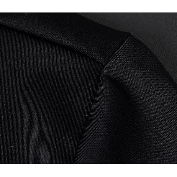 Полосатая полиэстерная/волокнистая обычная черная рубашка для мужчин стройная рубашка с длинным рукавом