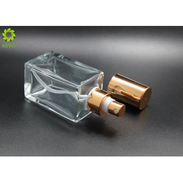 120ML Flat Shoulder Spray Pump Glass Bottle With Caps Gold Tops
