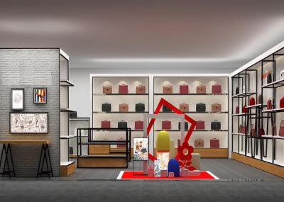 Customized Shopping Mall Retail Shop Display Shelving For Handbags / Suitcase