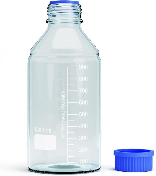 1000ml Storage Glass Bottles Round Media Storage Bottle – Borosilicate Glass Bottles – Safe Probe Storage Glass