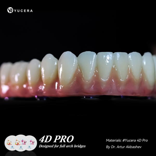 Yucera 4D PRO Multilayer Zirconia Blocks Dental Lab CAD CAM Milling Material 43%-57% Translucency 700-1200MPa Strength VITA16&BL