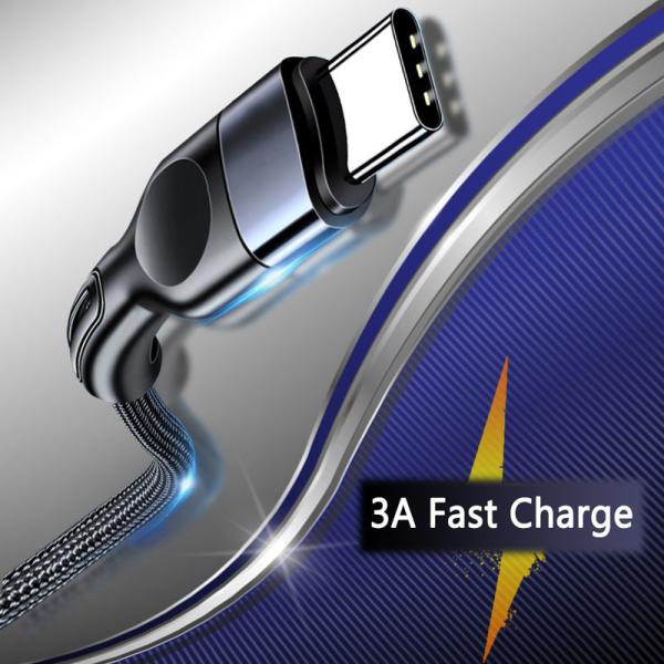 Aluminum Alloy 480mbps Fast Charger Cable 3A Black Red Blue Color