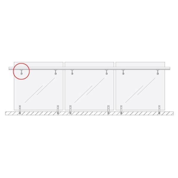 Лестница угла СС палубы стены трубы коммерчески штуцеров поручня нержавеющей стали неубедительная