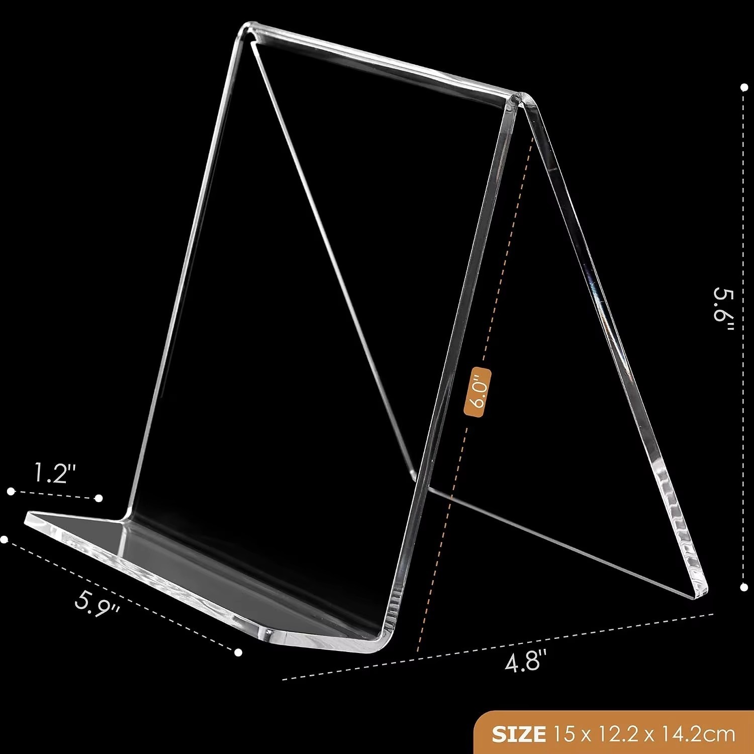Transparent Acrylic Book Stand Holder With Customizable Size And Stable Structure For Home And Office