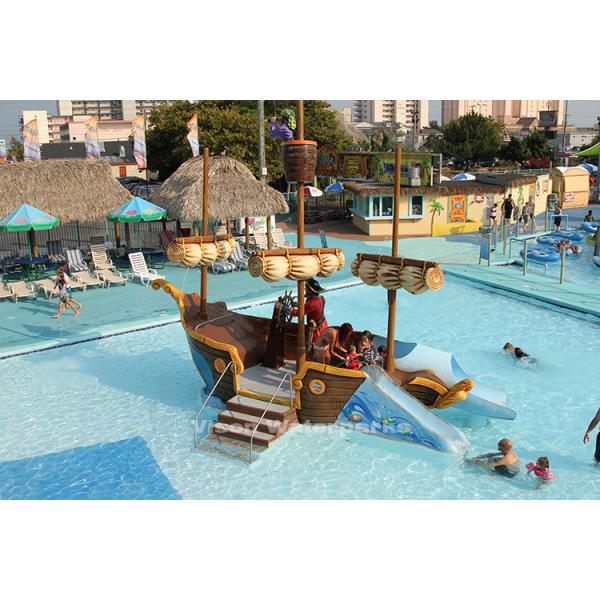 Оборудования аквапарк ROHS пиратский корабль мини деревянный со скольжением стеклоткани