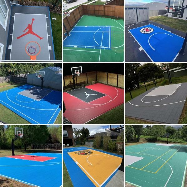 Interlocking Basketball Court Tiles 340x340x18mm PP 10-Year Warranty