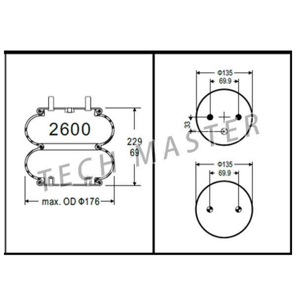 RECOGIDA enrollada del pedernal A01-760-0335 Aerican del muelle suspendedor del aire del doble del OEM